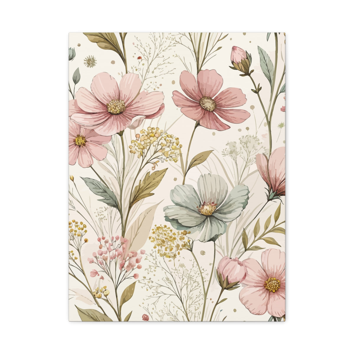 Wildflowers Pattern 152 - 18 in x 24 in Matte Canvas, Stretched, 1.25 in