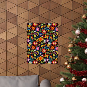 Mexican Floral Fiesta Pattern 037 - 18 in x 24 in Matte Poster