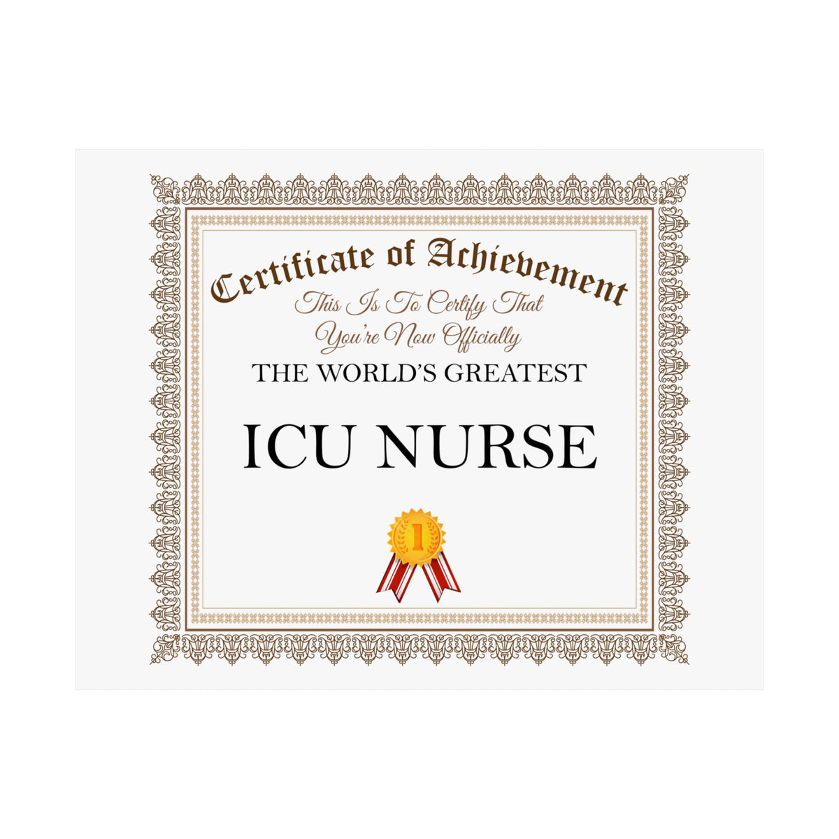 World's Greatest ICU Nurse - 14 in x 11 in Matte Poster