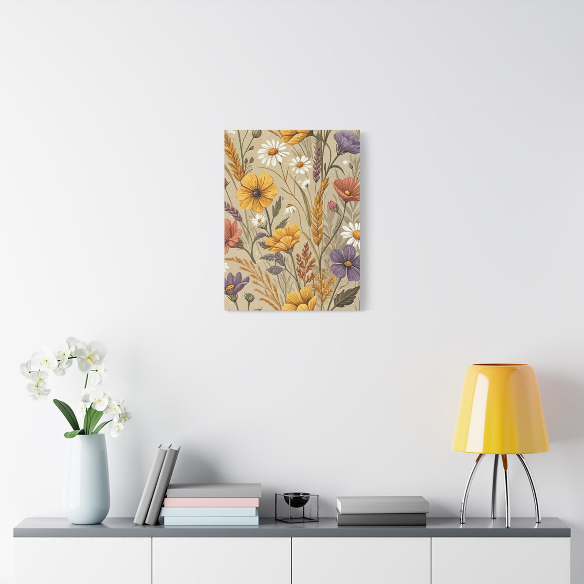 Wildflowers Pattern 174 - 18 in x 24 in Matte Canvas, Stretched, 1.25 in