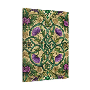 Folk Floral Pattern, Celtic Inspired 04 - 18 in x 24 in Matte Canvas, Stretched, 1.25 in