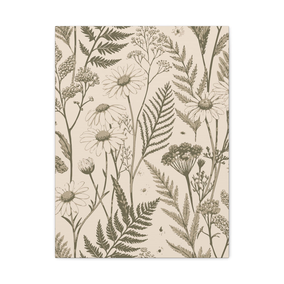 Wildflowers Pattern 048 - 18 in x 24 in Matte Canvas, Stretched, 1.25 in