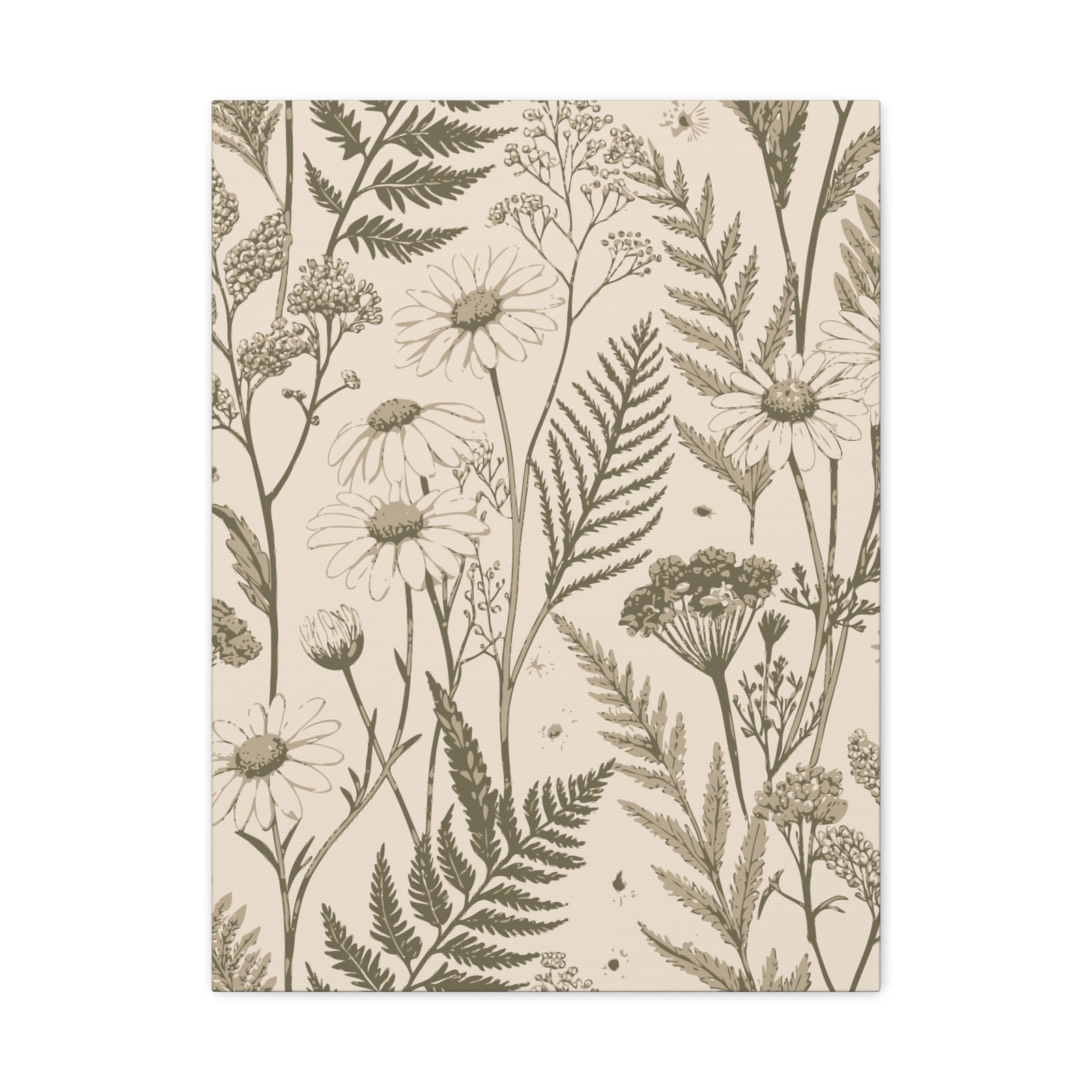 Wildflowers Pattern 048 - 18 in x 24 in Matte Canvas, Stretched, 1.25 in