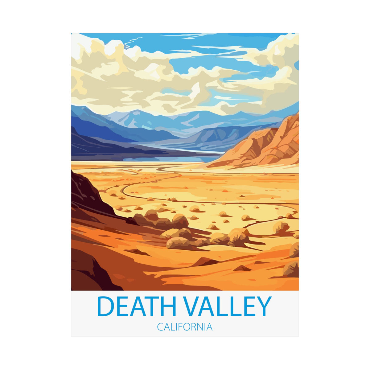 Famous Travel Destinations - Death Valley, California - 18 in x 24 in Matte Poster
