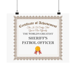World's Greatest Sheriff's Patrol Officer - 14 in x 11 in Matte Poster