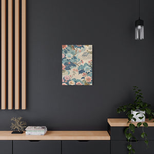 Folk Floral Pattern, Japanese Inspired 05 - 18 in x 24 in Matte Canvas, Stretched, 1.25 in