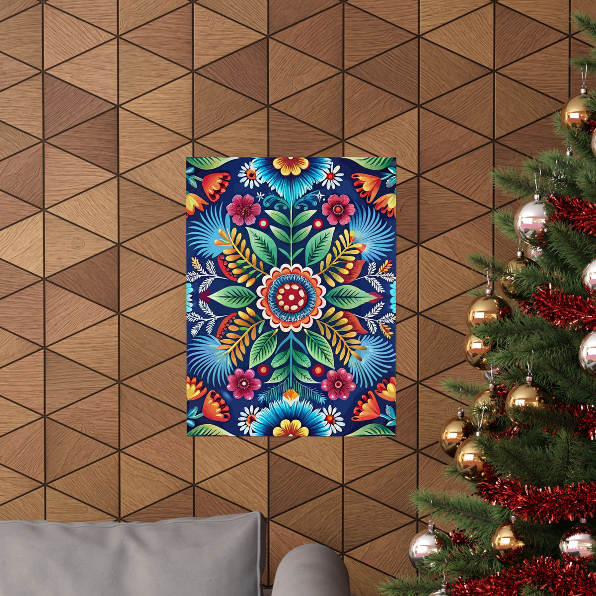 Folk Floral Pattern, Polish Inspired 03 - 18 in x 24 in Matte Poster