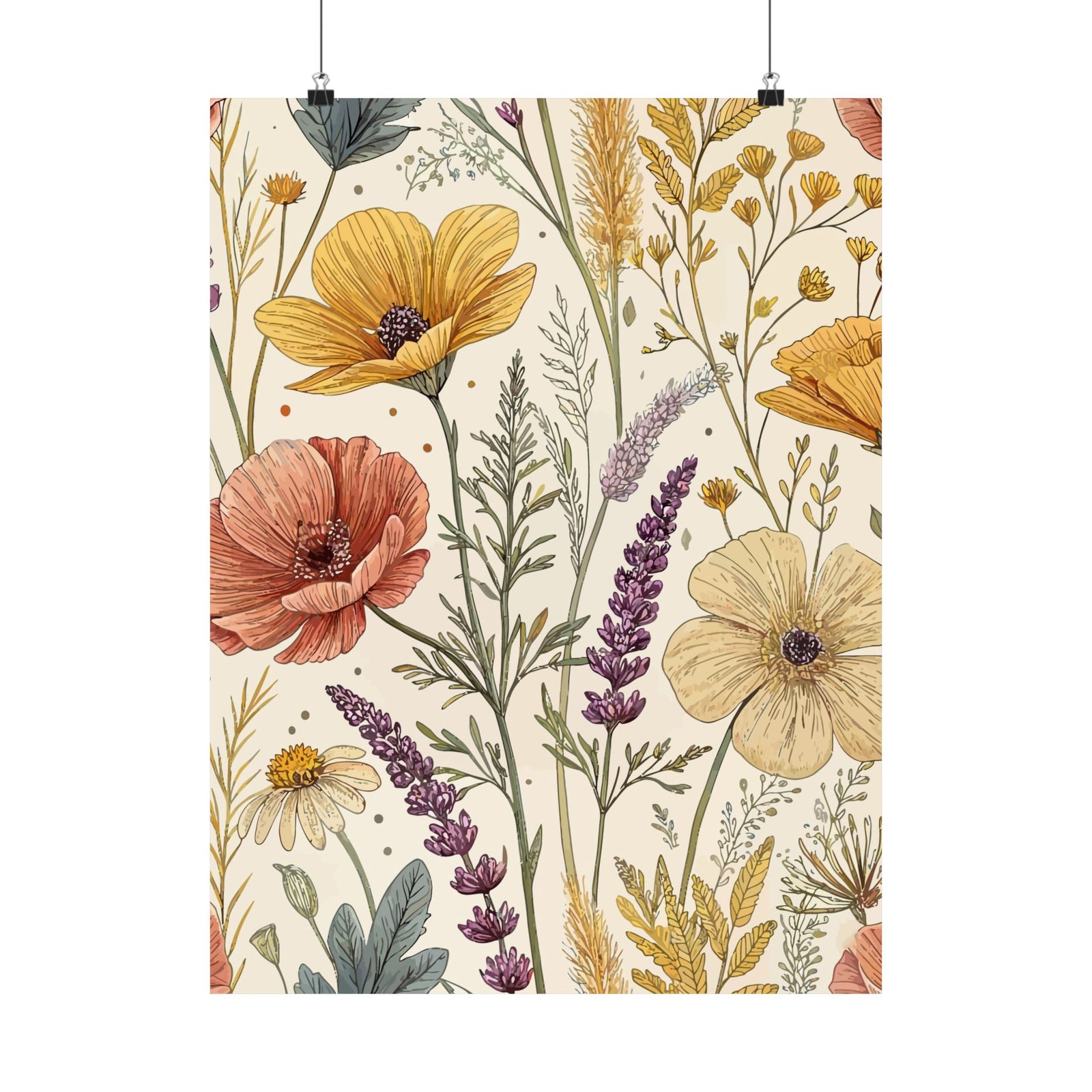 Wildflowers Pattern 005 - 18 in x 24 in Matte Poster