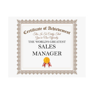 World's Greatest Sales Manager - 14 in x 11 in Matte Poster