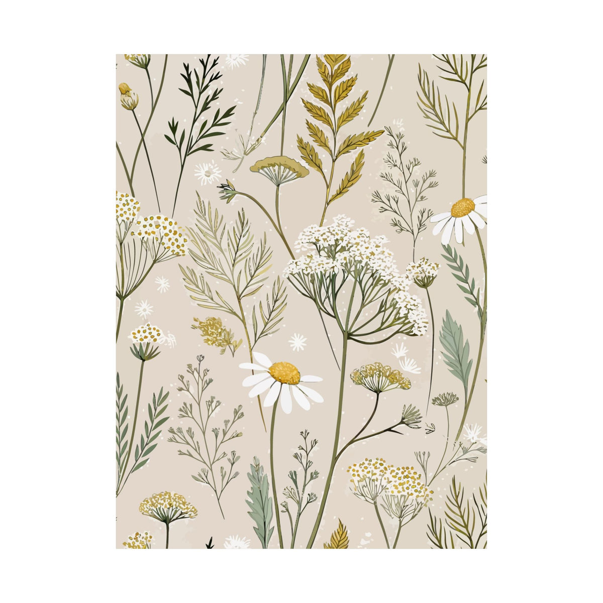 Wildflowers Pattern 057 - 18 in x 24 in Matte Poster