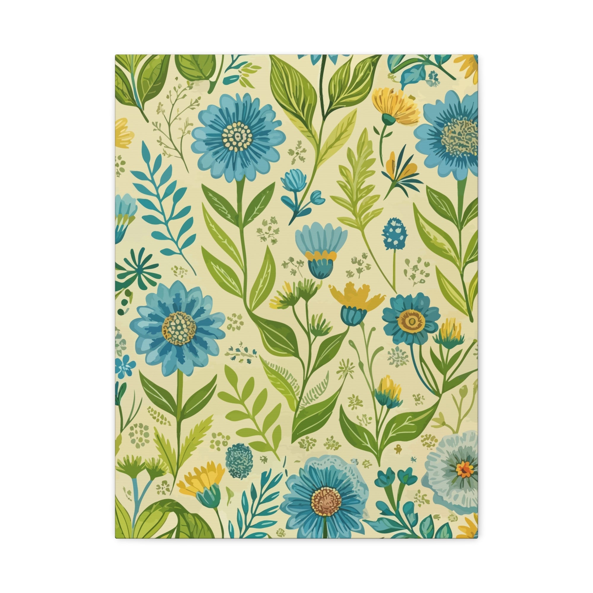 Folk Floral Pattern, Baltic Inspired 02 - 18 in x 24 in Matte Canvas, Stretched, 1.25 in