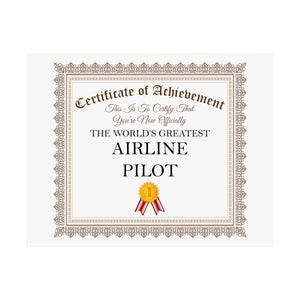 World's Greatest Airline Pilot - 14 in x 11 in Matte Poster