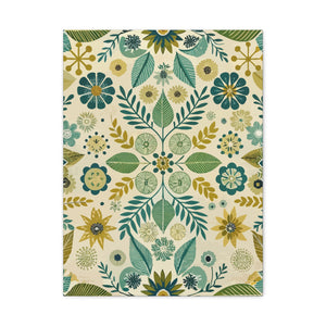 Folk Floral Pattern, Scandinavian Inspired 01 - 18 in x 24 in Matte Canvas, Stretched, 1.25 in
