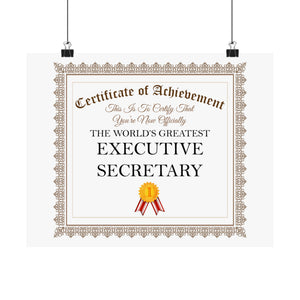 World's Greatest Executive Secretary - 14 in x 11 in Matte Poster