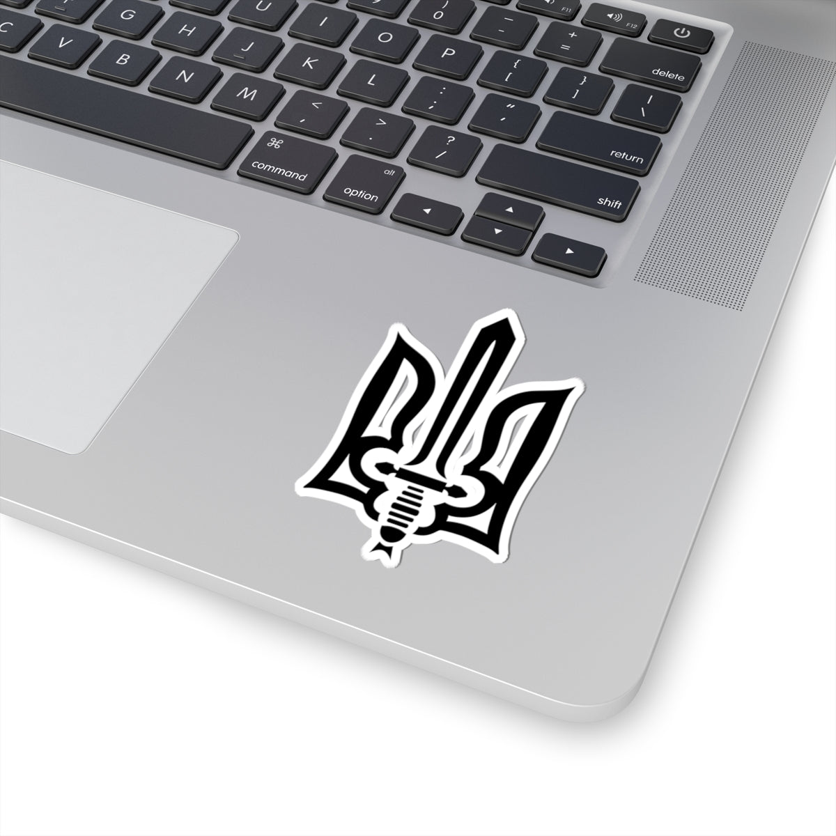 Stylized Tryzub (Black) - 3" x 3" Kiss-Cut Sticker