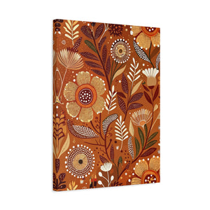 Folk Floral Pattern, Aboriginal Inspired 01 - 18 in x 24 in Matte Canvas, Stretched, 1.25 in