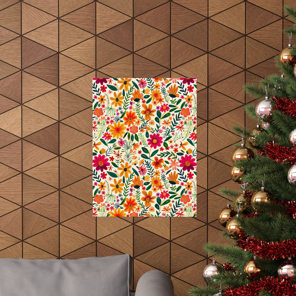 Mexican Floral Fiesta Pattern 004 - 18 in x 24 in Matte Poster