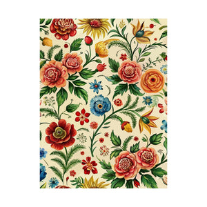 Folk Floral Pattern, Romanian Inspired 03 - 18 in x 24 in Matte Poster