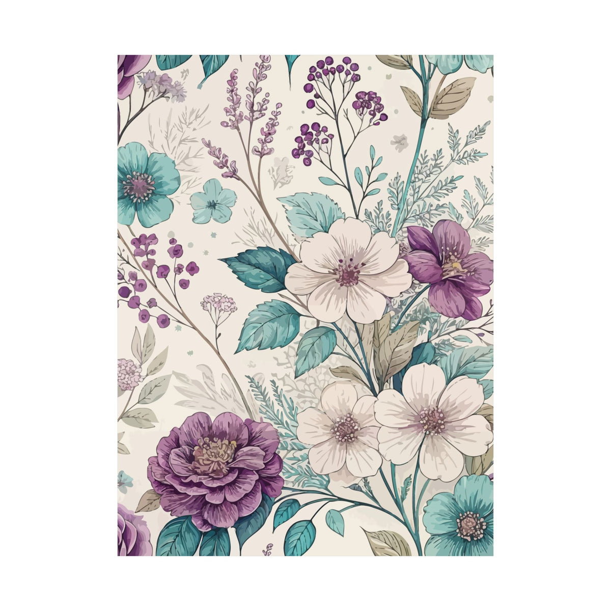 Wildflowers Pattern 163 - 18 in x 24 in Matte Poster