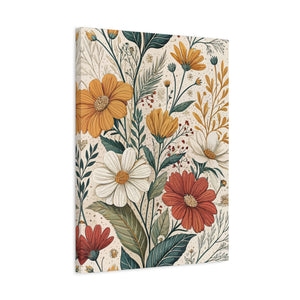 Wildflowers Pattern 070 - 18 in x 24 in Matte Canvas, Stretched, 1.25 in