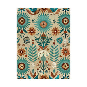 Folk Floral Pattern, Native American Inspired 01 - 18 in x 24 in Matte Poster