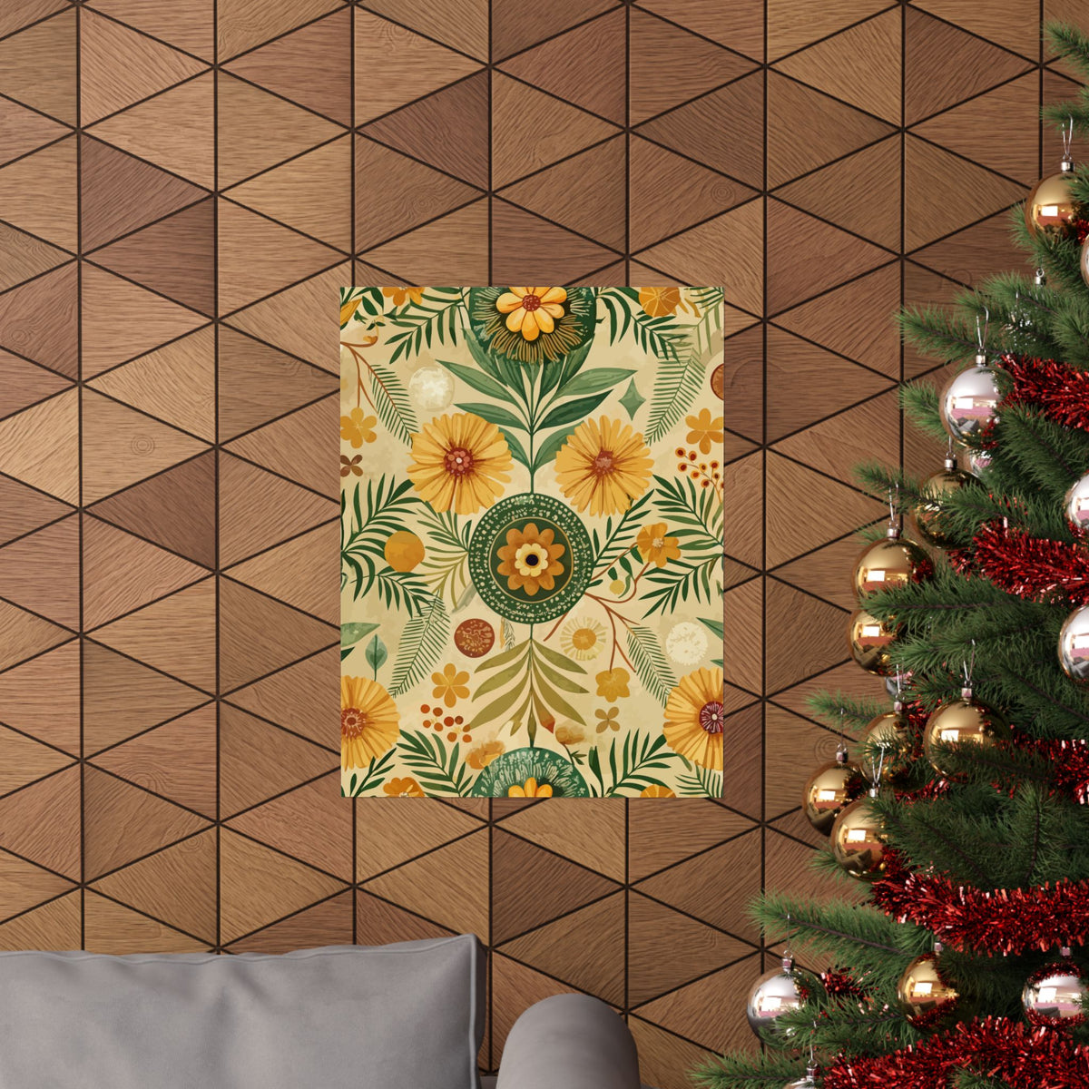 Folk Floral Pattern, Kenyan Inspired 01 - 18 in x 24 in Matte Poster