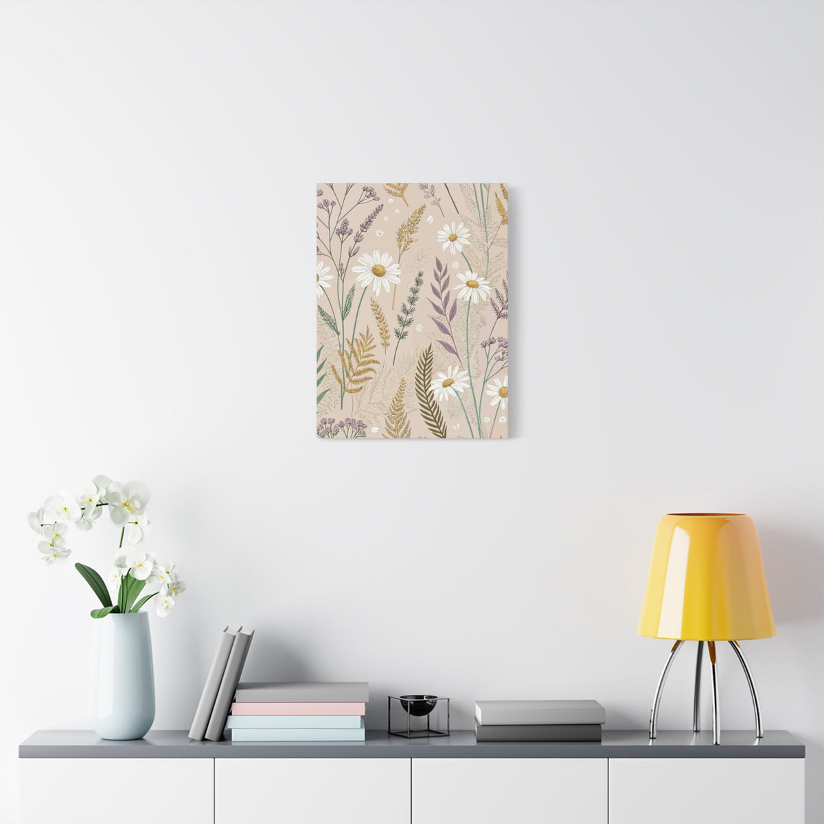 Wildflowers Pattern 063 - 18 in x 24 in Matte Canvas, Stretched, 1.25 in