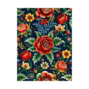 Folk Floral Pattern, Romanian Inspired 01 - 18 in x 24 in Matte Poster