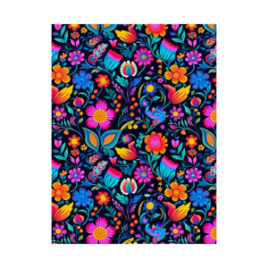 Mexican Floral Fiesta Pattern 049 - 18 in x 24 in Matte Poster