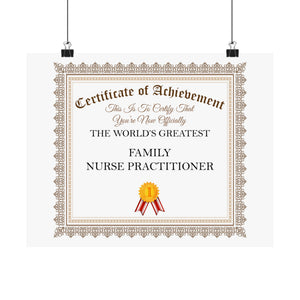World's Greatest Family Nurse Practitioner - 14 in x 11 in Matte Poster