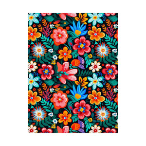 Mexican Floral Fiesta Pattern 054 - 18 in x 24 in Matte Poster