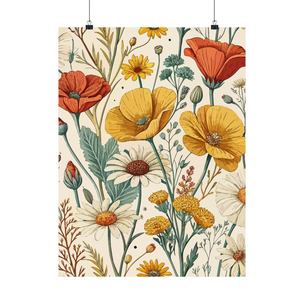 Wildflowers Pattern 169 - 18 in x 24 in Matte Poster