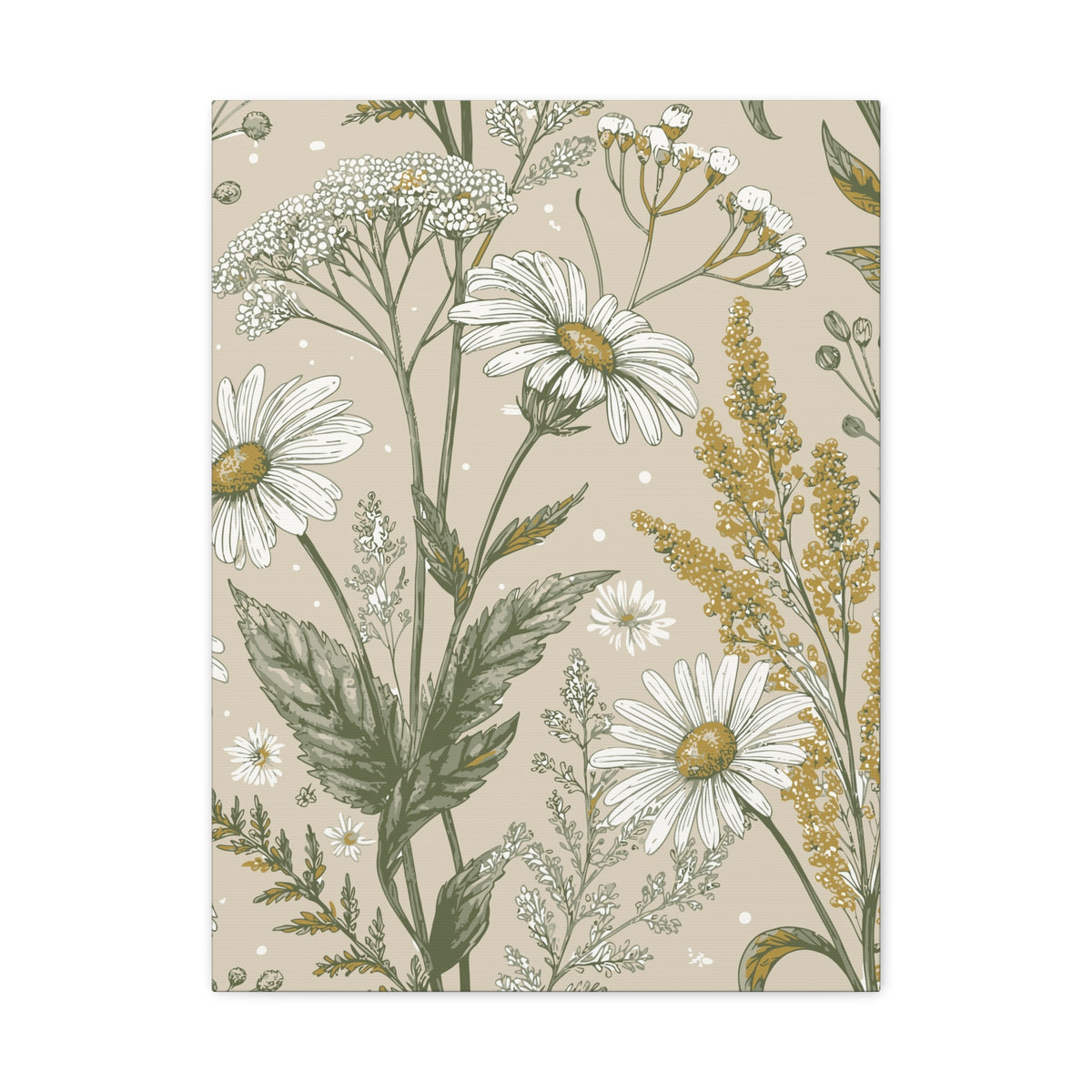 Wildflowers Pattern 157 - 18 in x 24 in Matte Canvas, Stretched, 1.25 in