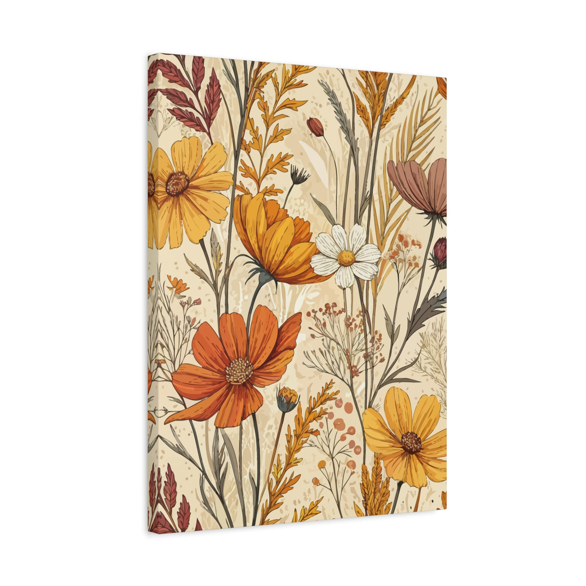 Wildflowers Pattern 019 - 18 in x 24 in Matte Canvas, Stretched, 1.25 in