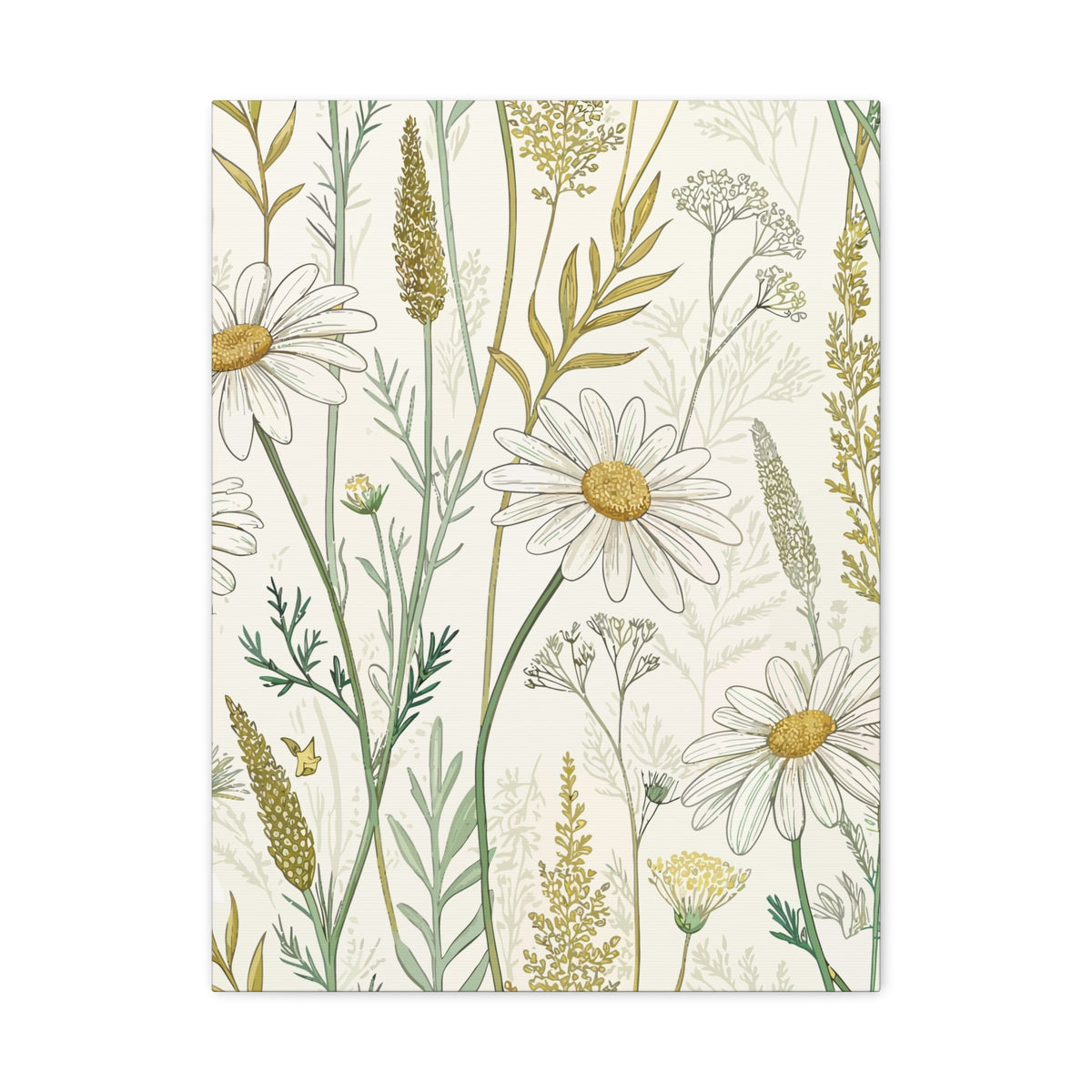 Wildflowers Pattern 062 - 18 in x 24 in Matte Canvas, Stretched, 1.25 in