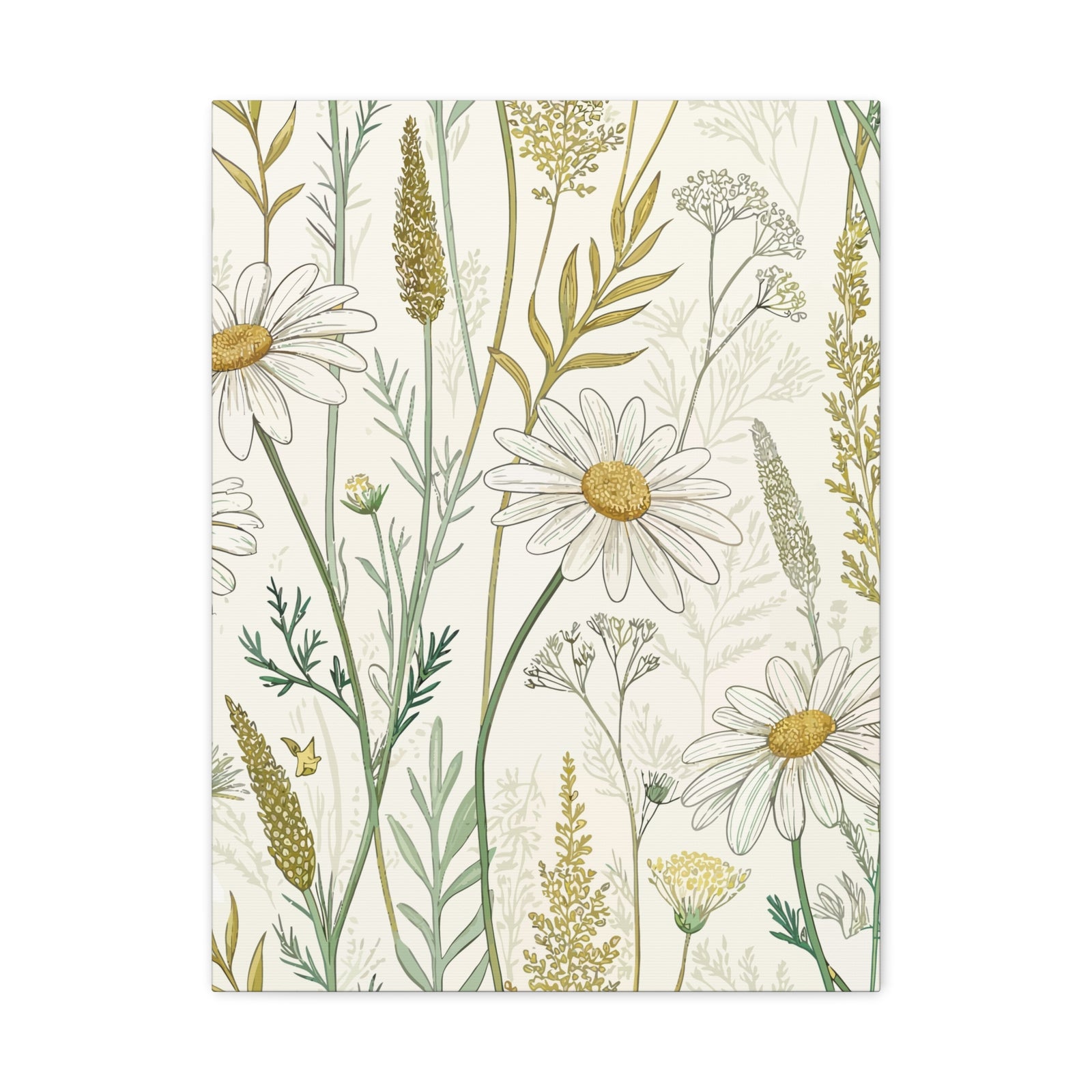 Wildflowers Pattern 062 - 18 in x 24 in Matte Canvas, Stretched, 1.25 in