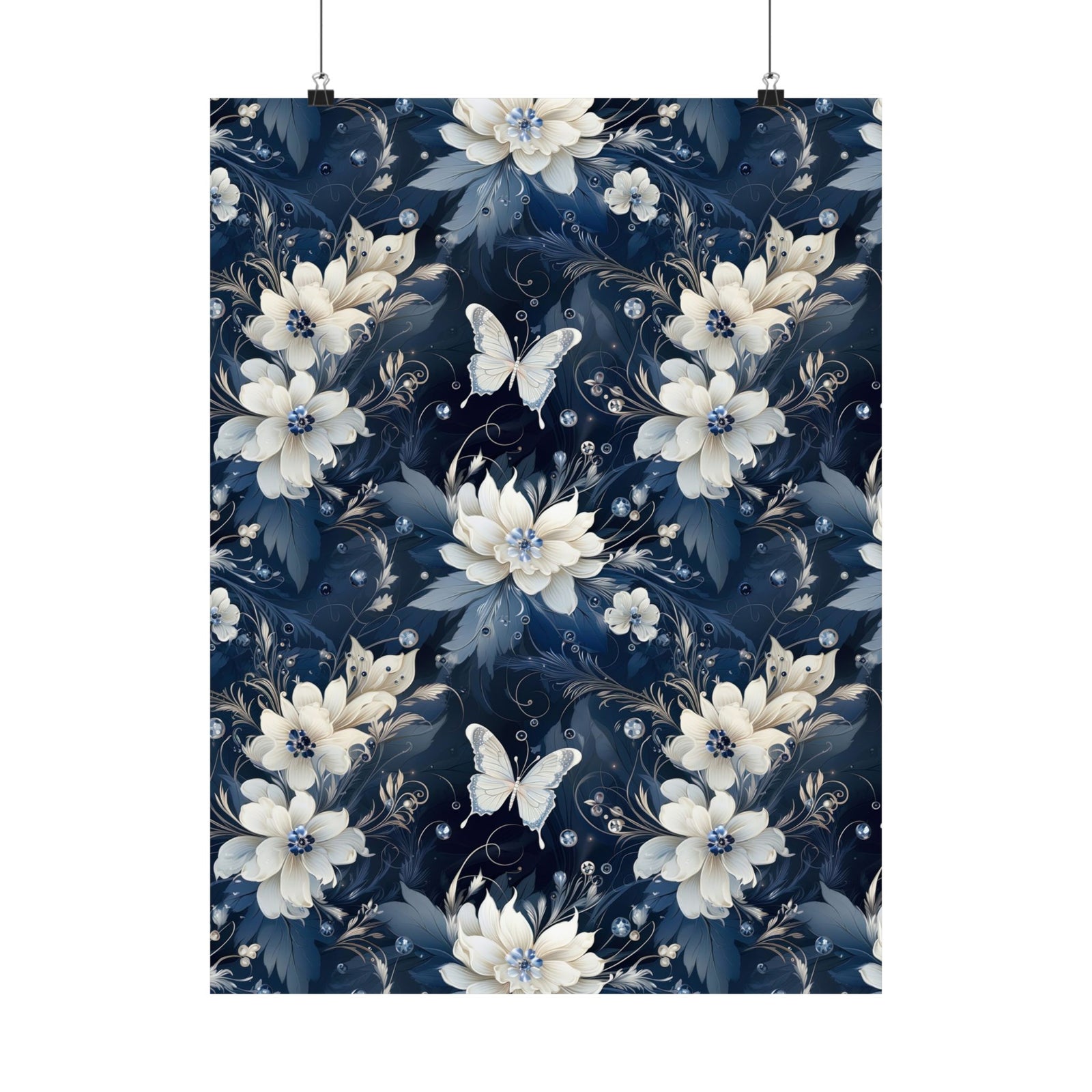 Nocturnal Bloom Pattern 004 - 18 in x 24 in Matte Poster