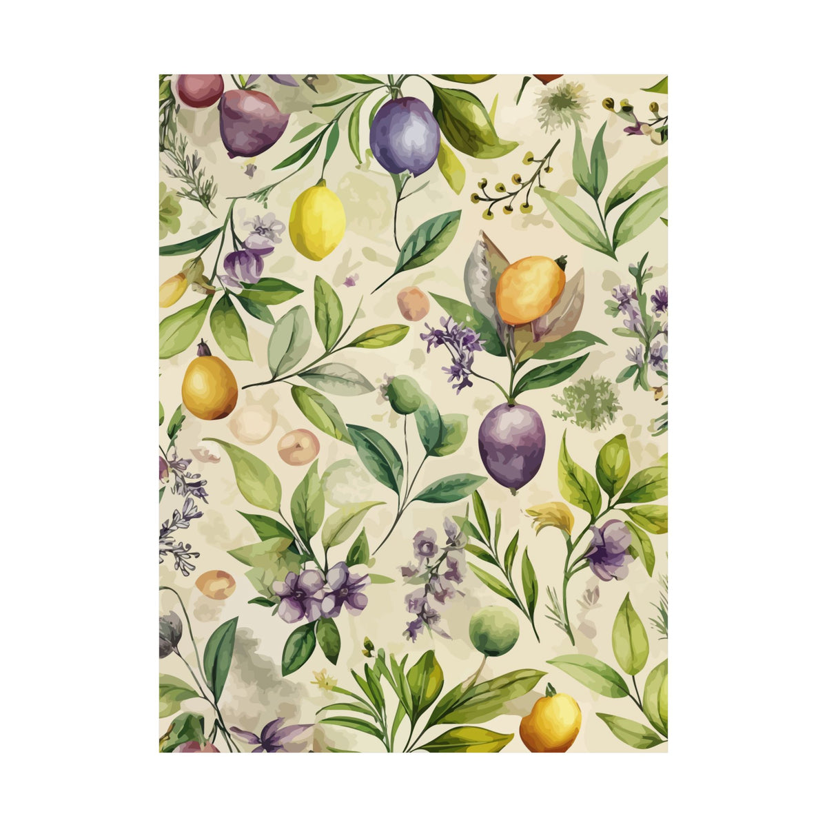 Folk Floral Pattern, Italian Inspired 01 - 18 in x 24 in Matte Poster