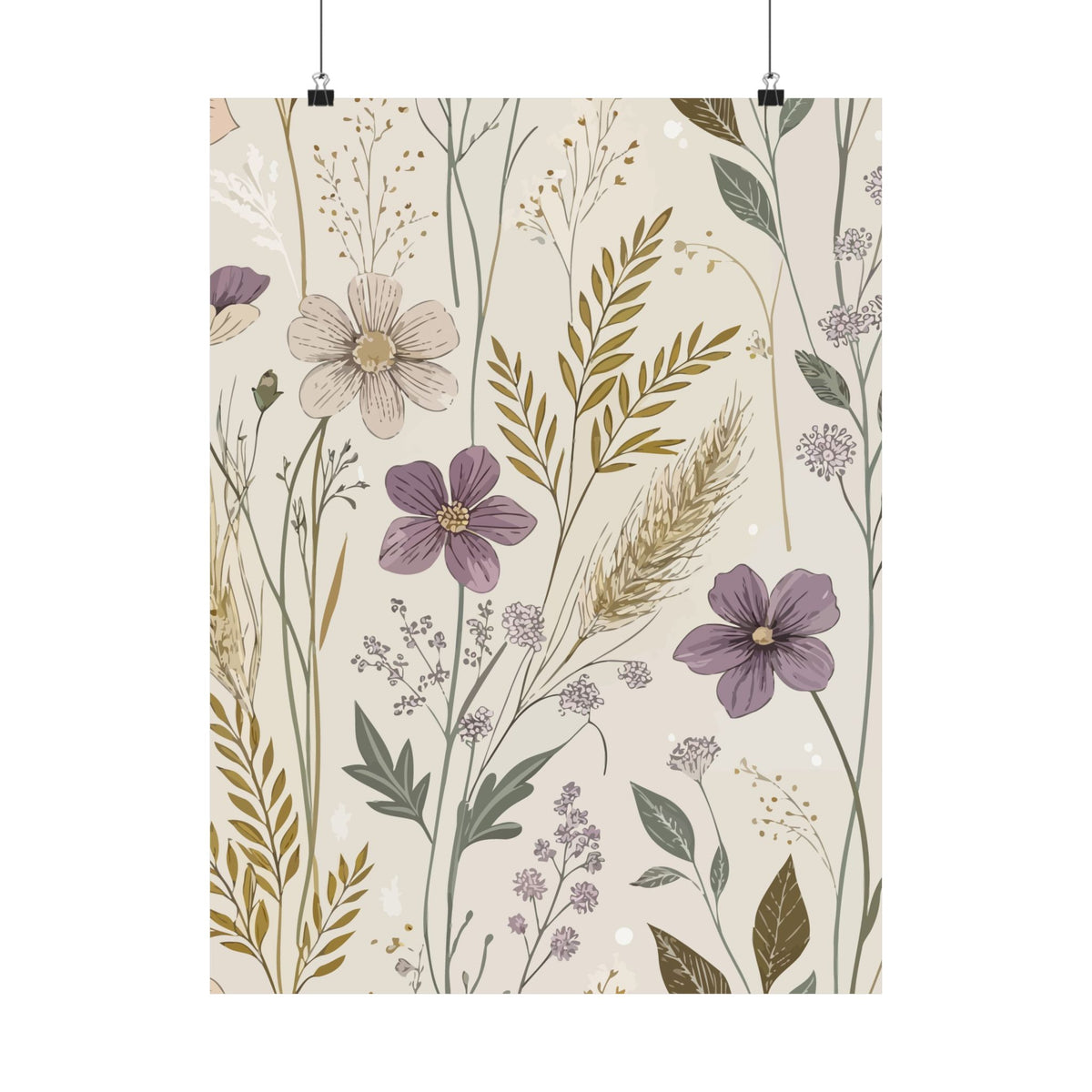 Wildflowers Pattern 060 - 18 in x 24 in Matte Poster