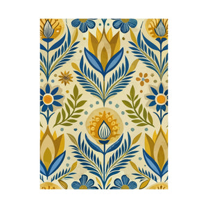 Folk Floral Pattern, Scandinavian Inspired 05 - 18 in x 24 in Matte Poster