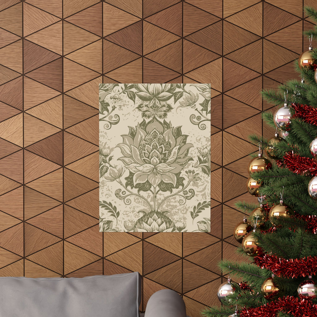 Folk Floral Pattern, Nepalese Inspired 01 - 18 in x 24 in Matte Poster