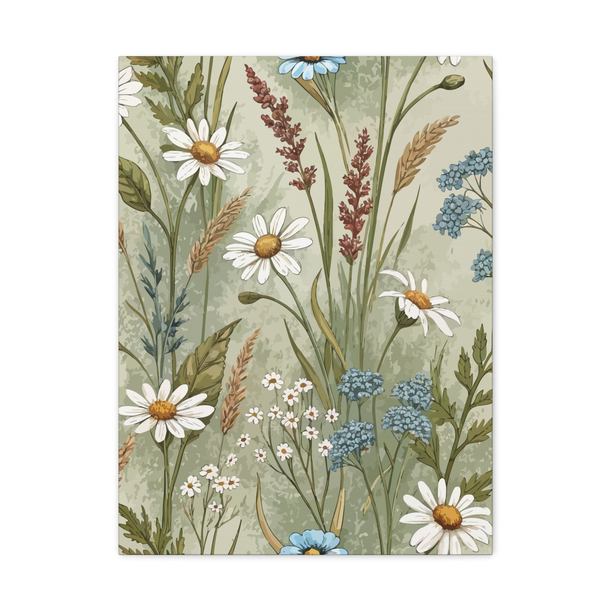 Wildflowers Pattern 167 - 18 in x 24 in Matte Canvas, Stretched, 1.25 in