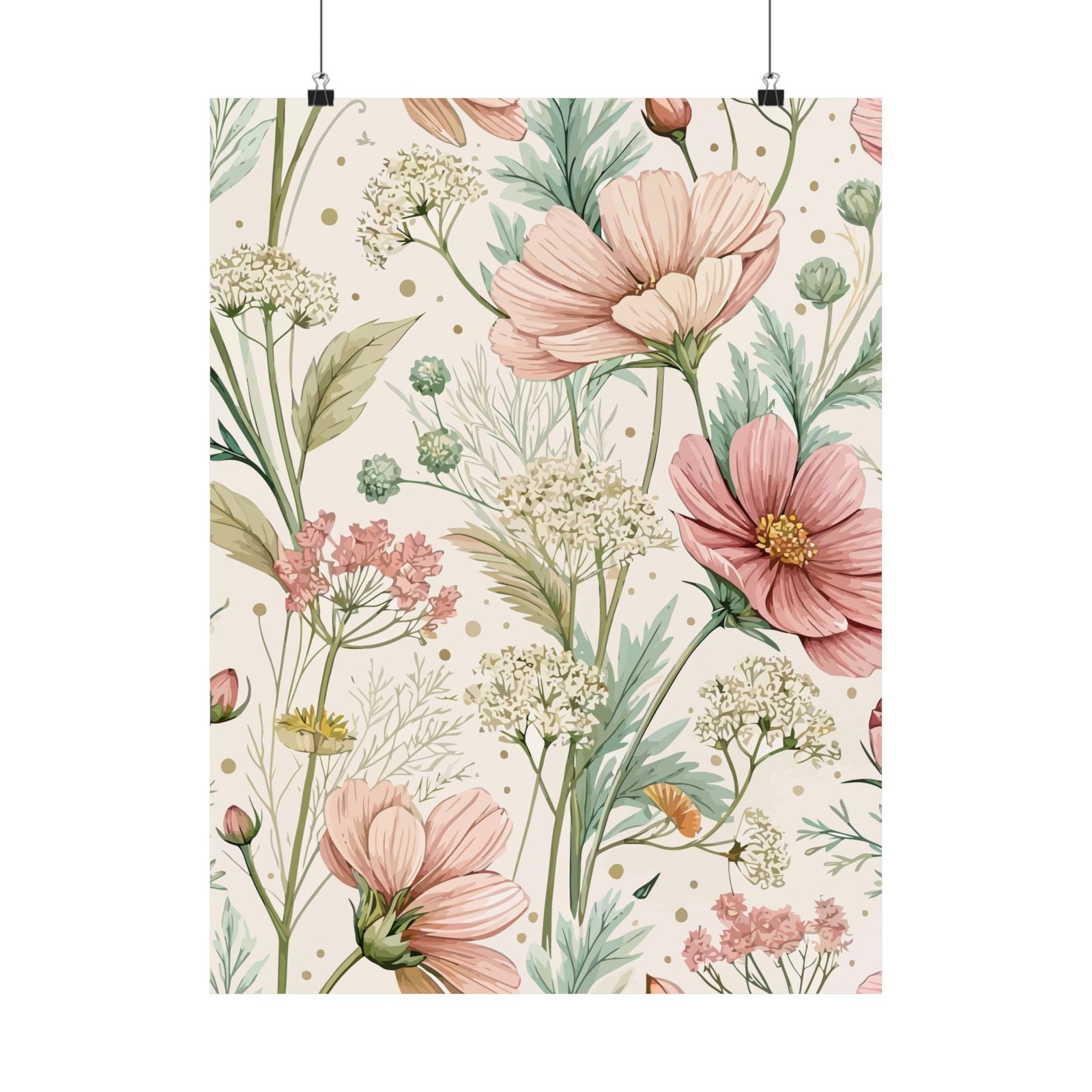 Wildflowers Pattern 151 - 18 in x 24 in Matte Poster