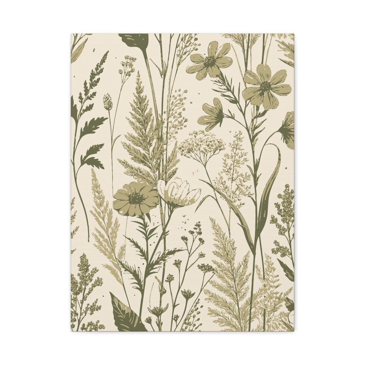 Wildflowers Pattern 161 - 18 in x 24 in Matte Canvas, Stretched, 1.25 in