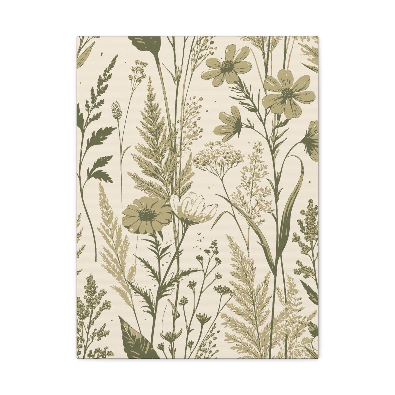 Wildflowers Pattern 161 - 18 in x 24 in Matte Canvas, Stretched, 1.25 in