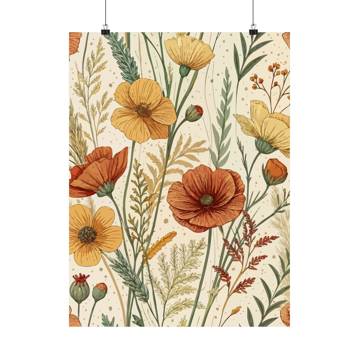 Wildflowers Pattern 007 - 18 in x 24 in Matte Poster