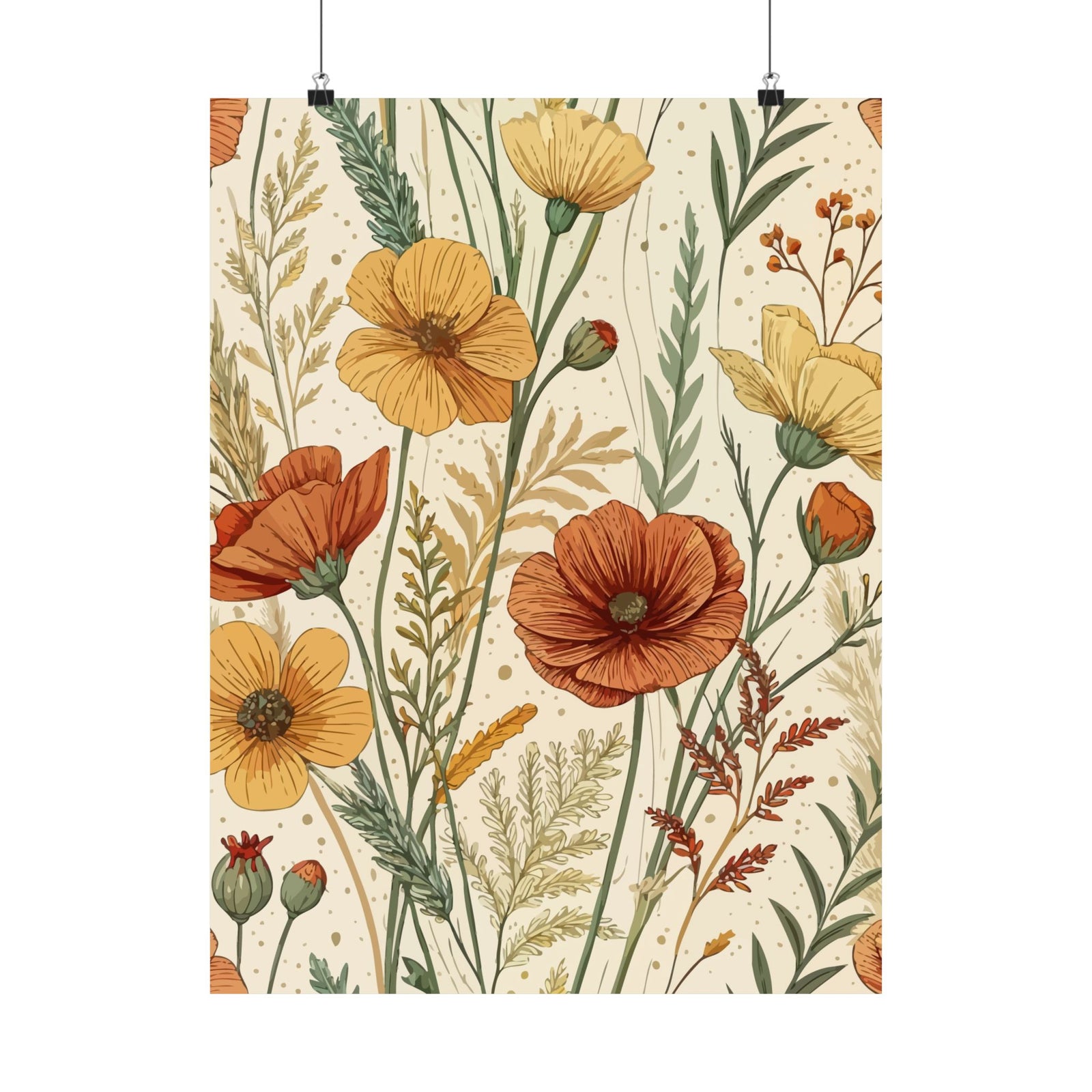 Wildflowers Pattern 007 - 18 in x 24 in Matte Poster