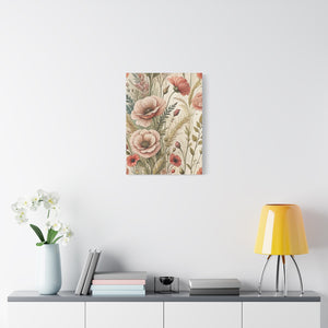 Wildflowers Pattern 178 - 18 in x 24 in Matte Canvas, Stretched, 1.25 in