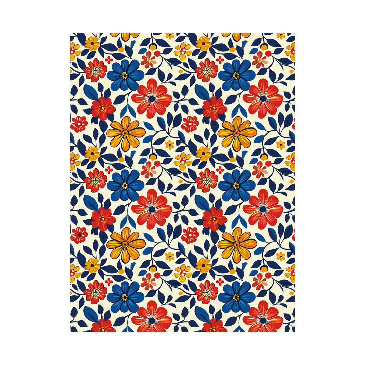 Mexican Floral Fiesta Pattern 042 - 18 in x 24 in Matte Poster
