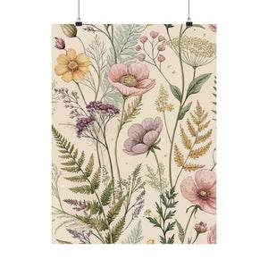 Wildflowers Pattern 052 - 18 in x 24 in Matte Poster